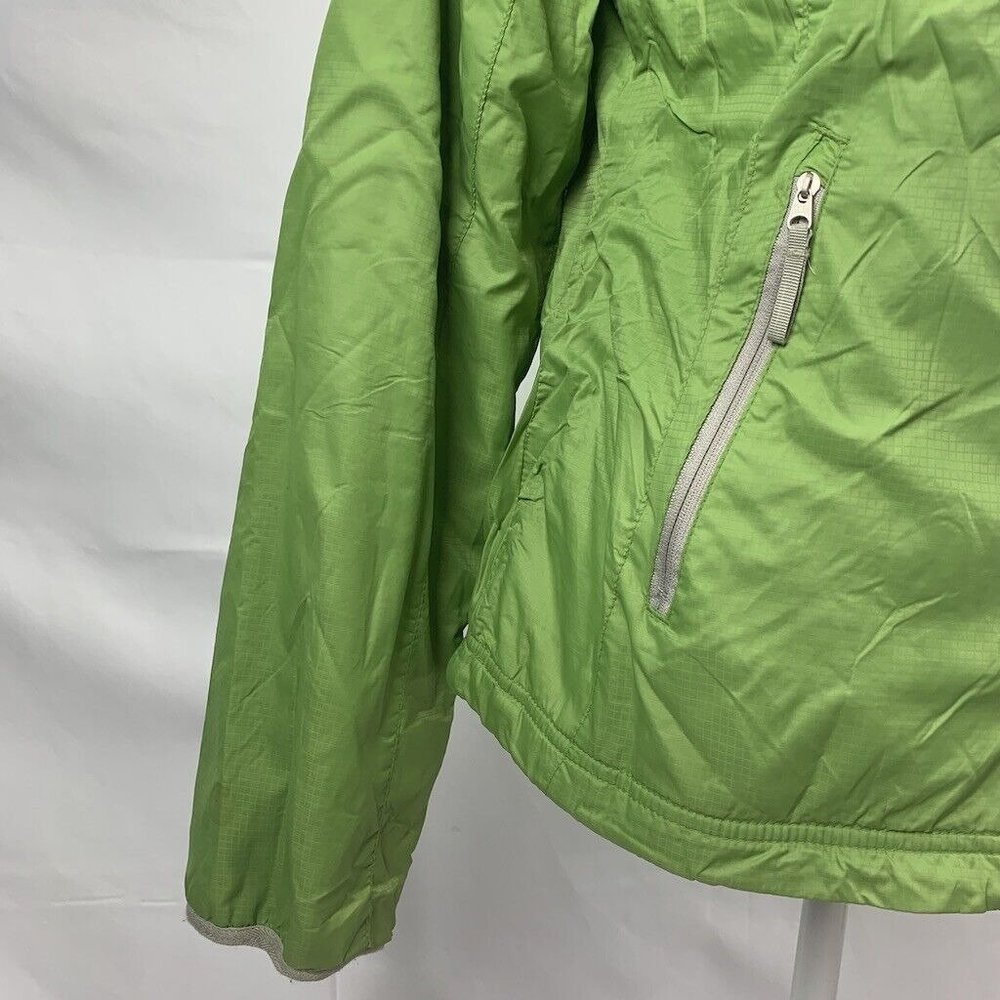 St. John’s Bay Green Nylon Jacket Coat Plush Fuzzy Lining Zip Up Hooded S - Picture 2 of 8